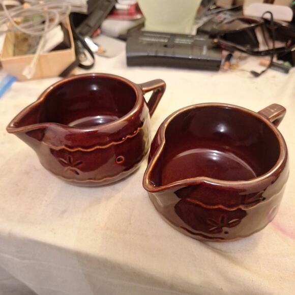 Set Of Vintage Marcrest Daisy Dot Brown Stoneware Creamers - Picture 2 of 4